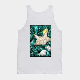 Ginger Cat And Cthulhu Friend - Black Outlined Version Tank Top